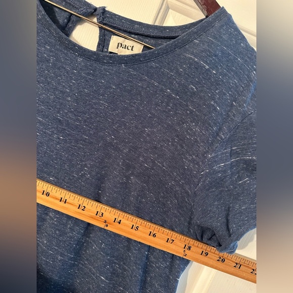 PACT M Heathered Blue 100% Organic Cotton Short Sleeve T Shirt Shift Dress CLEAN - Picture 6 of 11